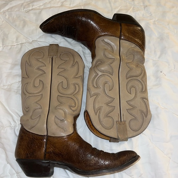 Nocona Other - Nocona Boots Cowboy men size 10 EE cream khaki and brown